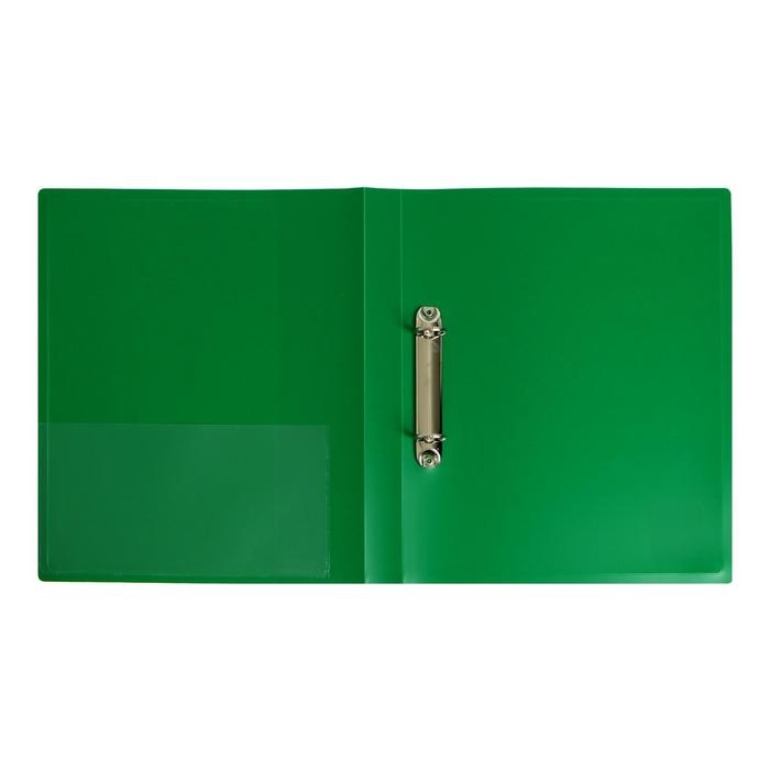 Папка на 2 кольцах А4, Calligrata, 27 мм, 700 мкм, внутренний и торцевой карман, зеленая Папка на 2 кольцах А4, Calligrata, 27 мм, 700 мкм, внутренний и торцевой карман, зеленая