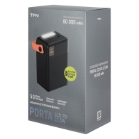 Внешний аккумулятор TFN Porta LCD PD, 80000 мАч, 2 USB, Type-C, microUSB, черный