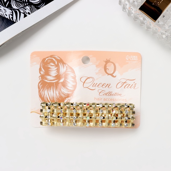 Заколка-автомат Заколка-автомат "Флоранс" прямой, 8 см, золото