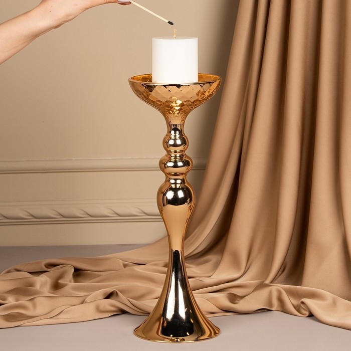 Подсвечник металл на 1 свечу «Ричард» цвет золото 12.5 х 12.5 х 37.5 см Подсвечник металл на 1 свечу «Ричард» цвет золото 12.5 х 12.5 х 37.5 см