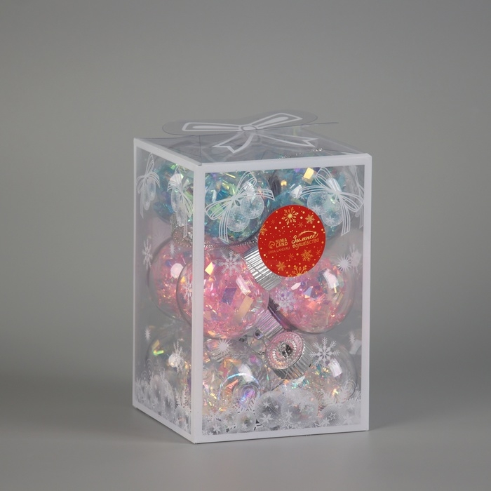 Набор шаров пластик d-6 см, 12 шт Набор шаров пластик d-6 см, 12 шт "Калейдоскоп" волна, микс