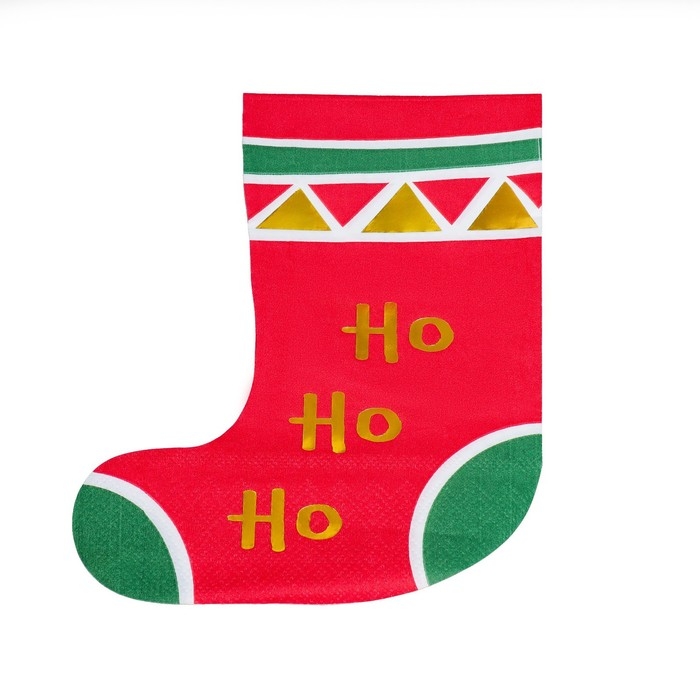 Новогодние салфетки бумажные «Сапожок», 2 слоя, 20 шт. Новогодние салфетки бумажные «Сапожок», 2 слоя, 20 шт.