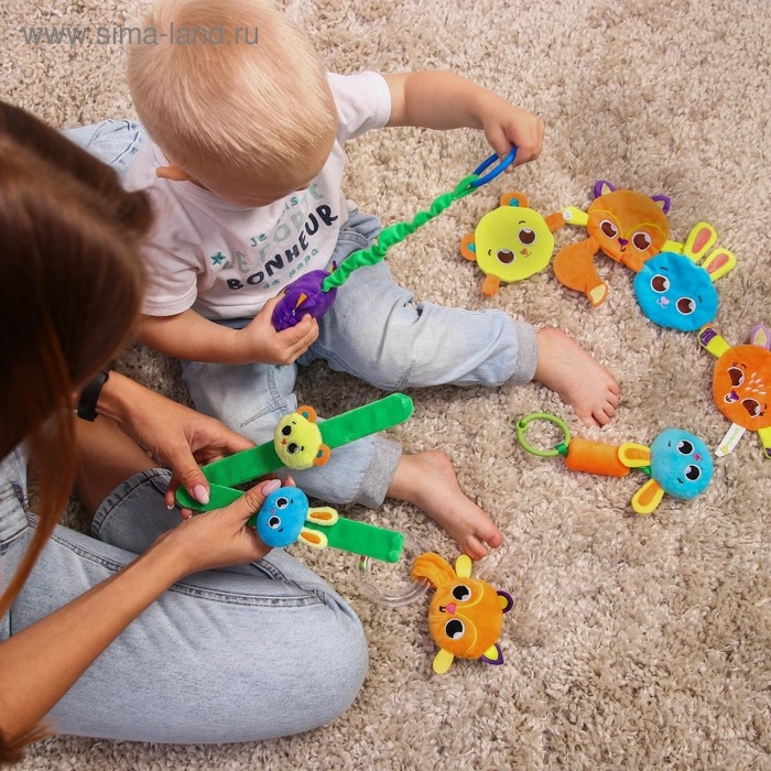 Погремушка - браслетик развивающая «Зверята», набор 2 шт. Погремушка - браслетик развивающая «Зверята», набор 2 шт.