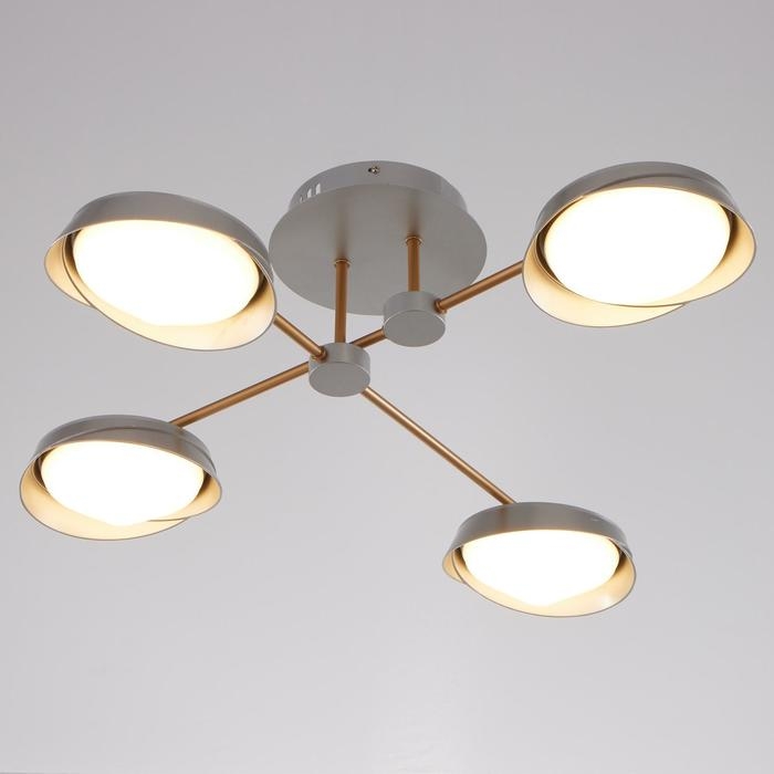 Люстра 1852/4 LED 64Вт 3000-6000К серо-золотой 65х65х17 см BayerLux