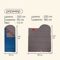 Спальный мешок maclay camping comfort summer, одеяло, 2 слоя, левый, 220х90 см, +10/+25°С