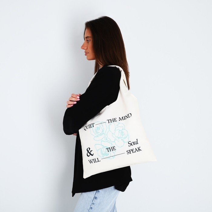 Сумка мешок Сумка мешок "Цветы", 40х35см, бежевая