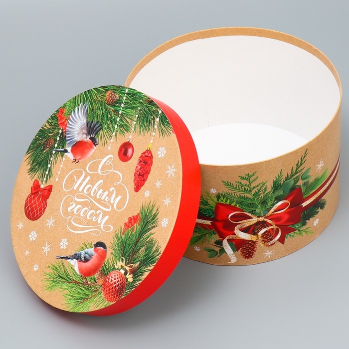 Коробка подарочная круглая «Новогодняя ботаника», 14.5 х 22.6 см, Новый год Коробка подарочная круглая «Новогодняя ботаника», 14.5 х 22.6 см, Новый год