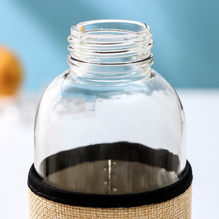 Бутылка для воды стеклянная в чехле «Вояж», 750 мл, h=25 см, цвет МИКС