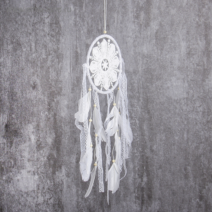 Ловец снов с кружевом Ловец снов с кружевом "Свобода" d=16 см длина 43 см