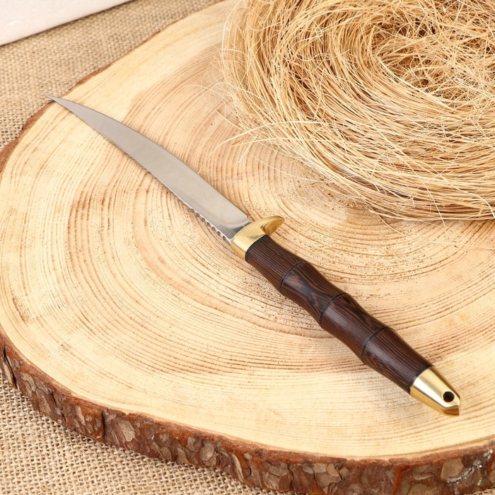 Нож разделочный  Нож разделочный "Скорпион" с чехлом, сталь - 65х13, рукоять - дерево, 14.5 см