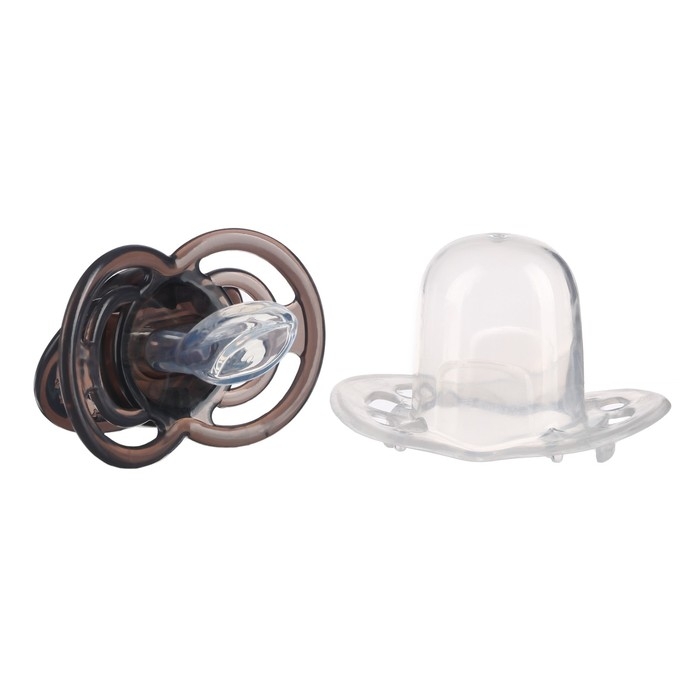 Соска - пустышка силиконовая ортодонтическая, от 12 мес., с колпачком, цвет черный Соска - пустышка силиконовая ортодонтическая, от 12 мес., с колпачком, цвет черный