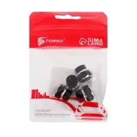 Колпачок на вентиль шины TORSO, черный, набор 4 шт.