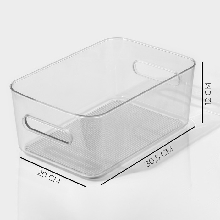 Контейнер для хранения LaDо́m, 30,5×20×12 см, цвет прозрачный Контейнер для хранения LaDо́m, 30,5×20×12 см, цвет прозрачный