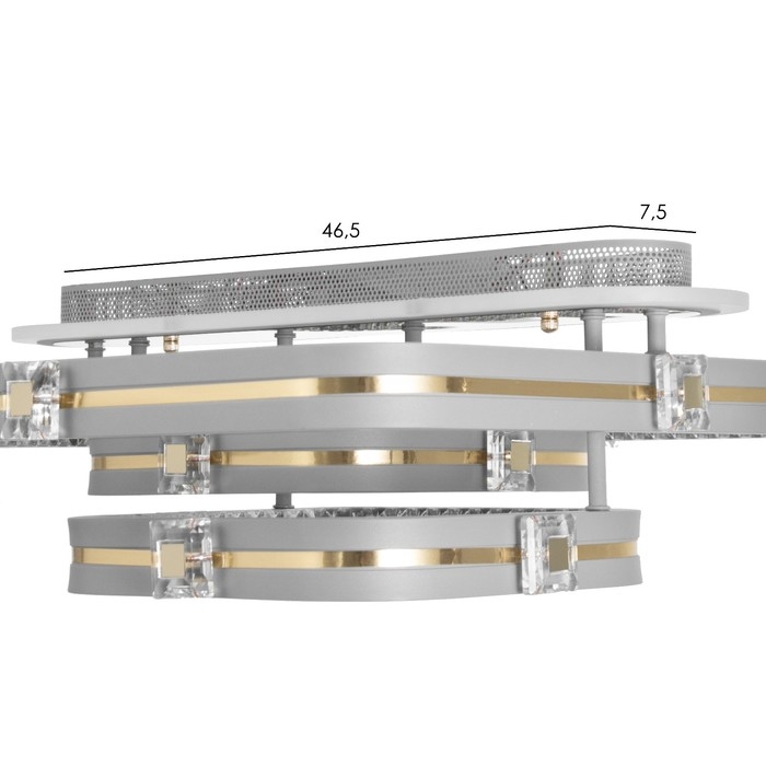 Люстра с ПДУ Люстра с ПДУ "Люминара" 3хLED 88Вт 3000-6000К RGB серый золотой 50х47х16см