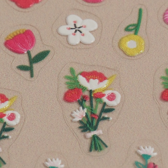 Наклейки для ногтей «Полевые цветы», объёмные, разноцветные Наклейки для ногтей «Полевые цветы», объёмные, разноцветные