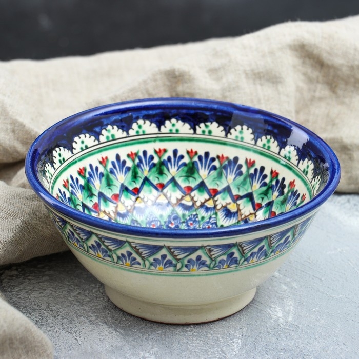 Коса Риштанская Керамика  Коса Риштанская Керамика "Узоры", 18 см, большая, синяя