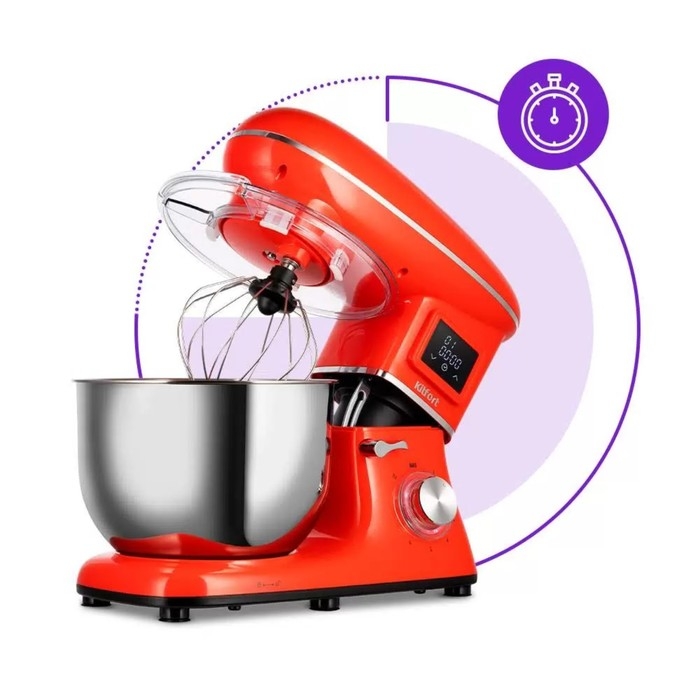 Миксер Kitfort КТ-3443, планетарный, 1400 Вт, 5.8 л, 6 скоростей, красный Миксер Kitfort КТ-3443, планетарный, 1400 Вт, 5.8 л, 6 скоростей, красный