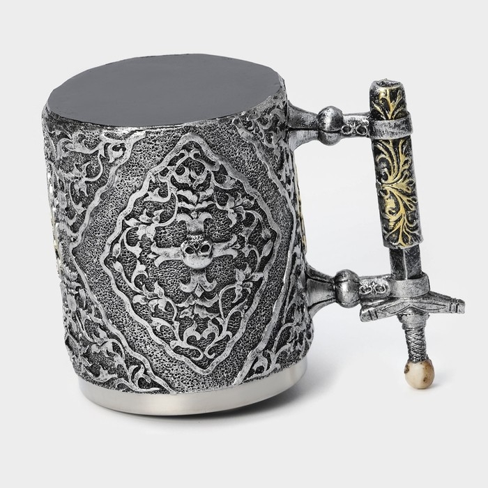 Кружка из нержавеющей стали «Череп с мечом. Хэллоуин», 400 мл, цвет серебристый Кружка из нержавеющей стали «Череп с мечом. Хэллоуин», 400 мл, цвет серебристый