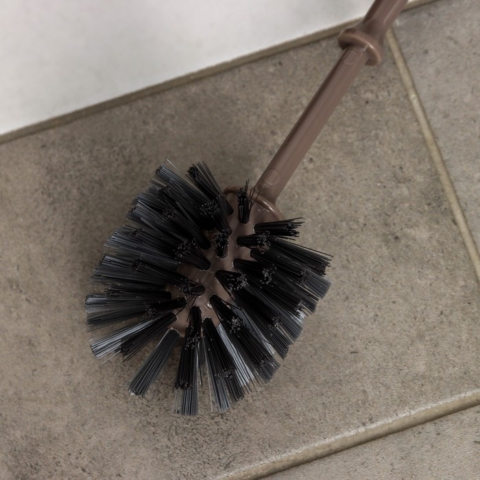 Ёршик для унитаза с подставкой «Капри», 14×12,5×37 см, цвет коричневый Ёршик для унитаза с подставкой «Капри», 14×12,5×37 см, цвет коричневый