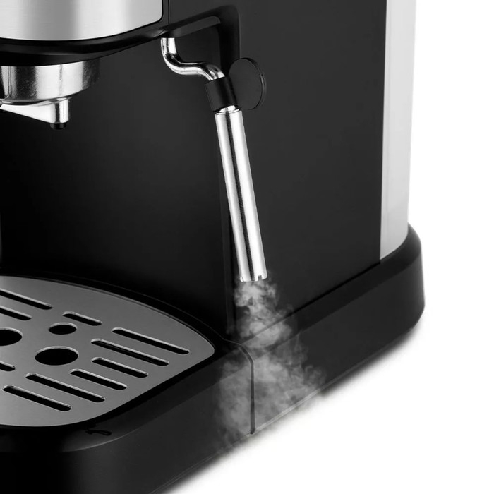 Кофеварка Kitfort КТ-7211, рожковая, 1100 Вт, 1.25 л, капучинатор, чёрная Кофеварка Kitfort КТ-7211, рожковая, 1100 Вт, 1.25 л, капучинатор, чёрная