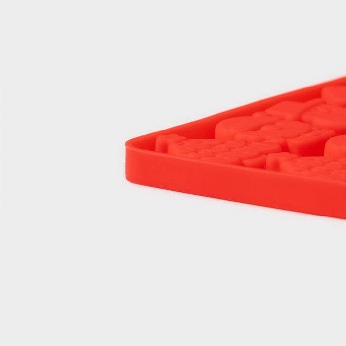 Форма для мармелада Доляна «Новогоднее настроение», силикон, 72 ячейки, 29×18×0,6 см , цвет красный Форма для мармелада Доляна «Новогоднее настроение», силикон, 72 ячейки, 29×18×0,6 см , цвет красный