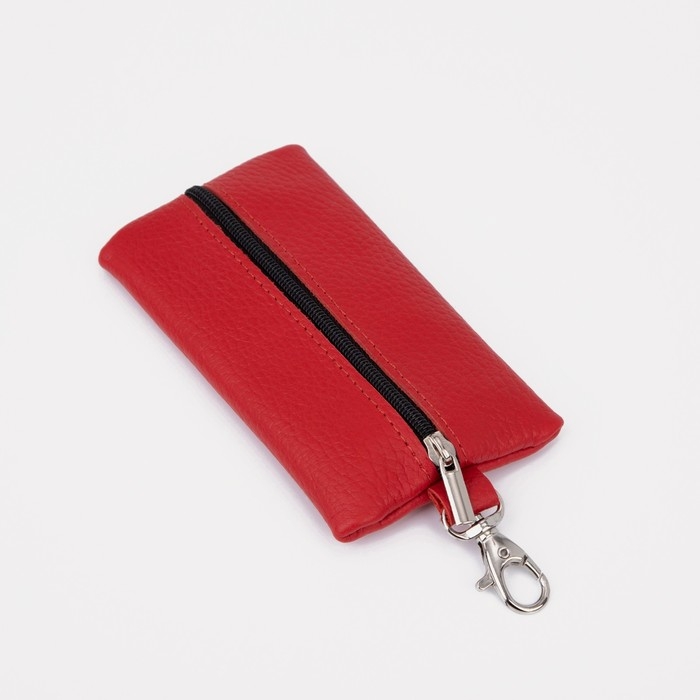Ключница на молнии, длина 13 см, кольцо, карабин, цвет красный Ключница на молнии, длина 13 см, кольцо, карабин, цвет красный