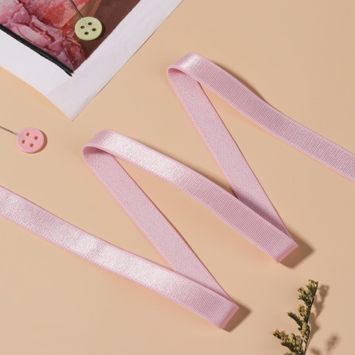 Резинка для бретелей, блестящая, 10 мм, 10 ± 0,5 м, цвет розовый Резинка для бретелей, блестящая, 10 мм, 10 ± 0,5 м, цвет розовый
