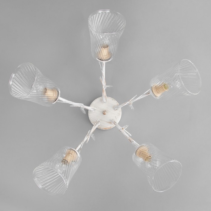 Люстра Люстра "Глория" 5xE14 40Вт белый с золотой патиной 61,5х61,5х27 см BayerLux