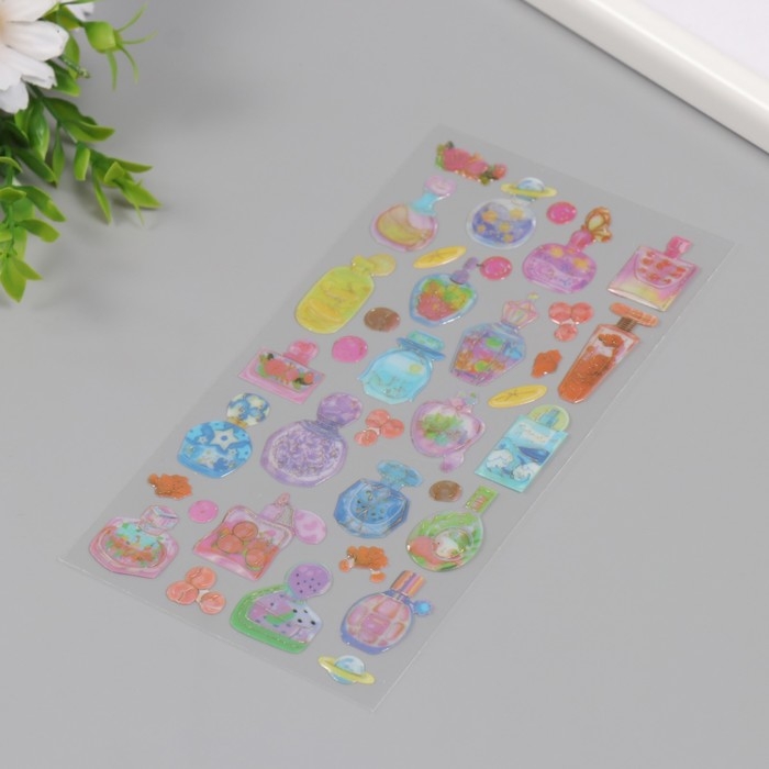 Наклейки для творчества пластик Наклейки для творчества пластик "Волшебные пузырьки" 9,3х20,4 см