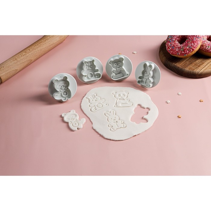 Набор плунжеров кондитерских Доляна «Мягкая игрушка», 4 шт, цвет МИКС Набор плунжеров кондитерских Доляна «Мягкая игрушка», 4 шт, цвет МИКС