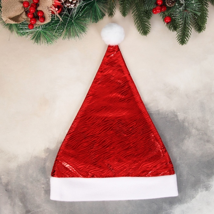 Колпак новогодний  Колпак новогодний "Полосатый орнамент" 28х36 см, красный