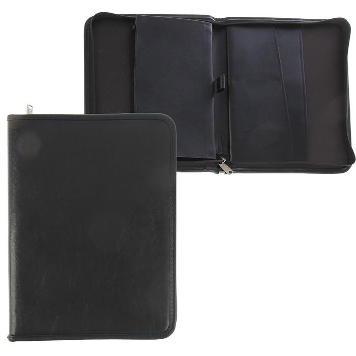 Папка деловая, искусственная кожа, для бумаг, 270 х 350 х 30 мм, 6Д01 Папка деловая, искусственная кожа, для бумаг, 270 х 350 х 30 мм, 6Д01 "Люкс", чёрная