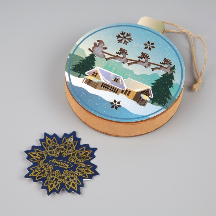 Ёлочная игрушка «Новогодняя ночь», от батареек, свечение тёплое белое Ёлочная игрушка «Новогодняя ночь», от батареек, свечение тёплое белое