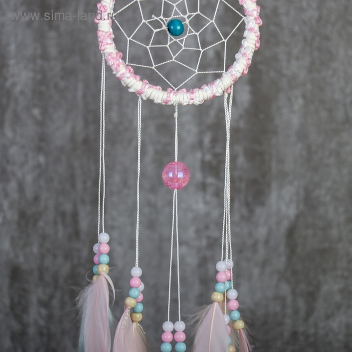 Ловец снов Ловец снов "Паутинка с пёрышками пастельных тонов" d=11,5 см длина 48 см
