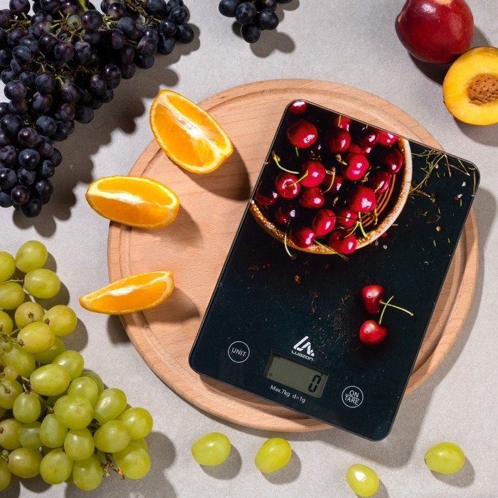 Весы кухонные Luazon LVK-702  Весы кухонные Luazon LVK-702 "Черешня", электронные, до 7 кг