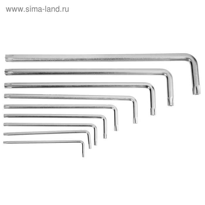 Набор ключей ТУНДРА, TORX Tamper, экстрадлинные, CrV, TT10 - TT50, 9 шт. Набор ключей ТУНДРА, TORX Tamper, экстрадлинные, CrV, TT10 - TT50, 9 шт.