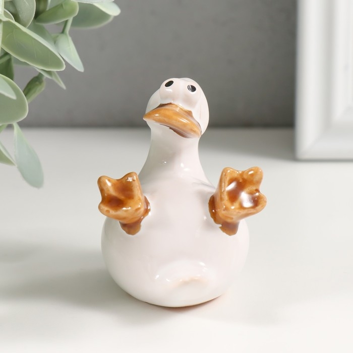 Сувенир керамика Сувенир керамика "Утёнок с лапками вверх" 4,9х5,9х6,5 см