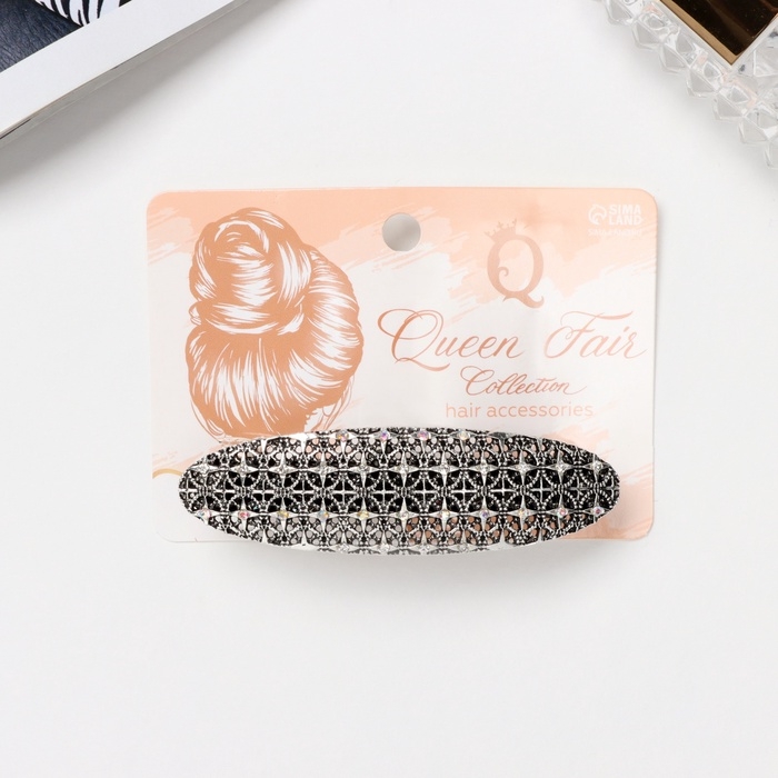 Заколка-автомат Заколка-автомат "Флоранс" классик, 8,5 см, серебро