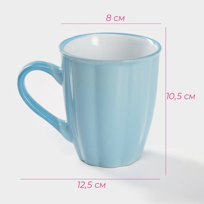 Кружка керамическая Доляна «Маршмэллоу», 360 мл, цвет голубой Кружка керамическая Доляна «Маршмэллоу», 360 мл, цвет голубой