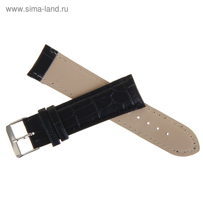 Ремешок для часов Ремешок для часов "Соломон", 22 мм, экокожа, l-19 см, черный