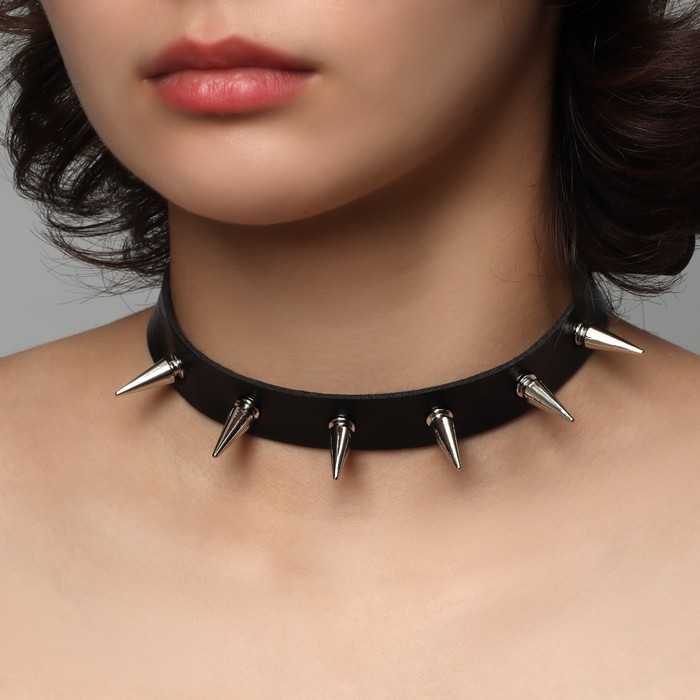 Чокер «Искушение» шипы длинные, цвет чёрный в серебре, 42 см Чокер «Искушение» шипы длинные, цвет чёрный в серебре, 42 см