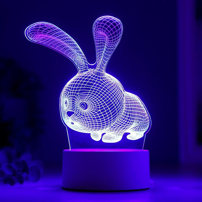 Светильник  Светильник "Кролик" LED RGB от сети 9,5х14х19 см RISALUX