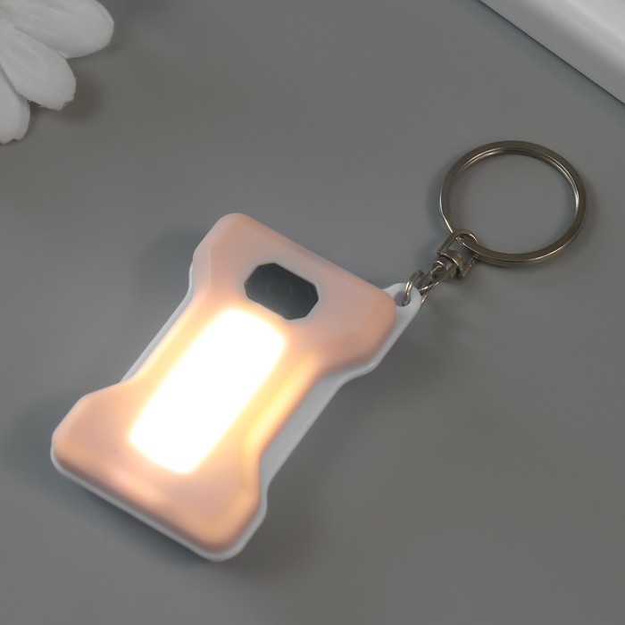 Фонарик свет на кольце Фонарик свет на кольце "Нежно-розовый" светит, мигает, АААх2 шт 3,7х5,2х1,5 см