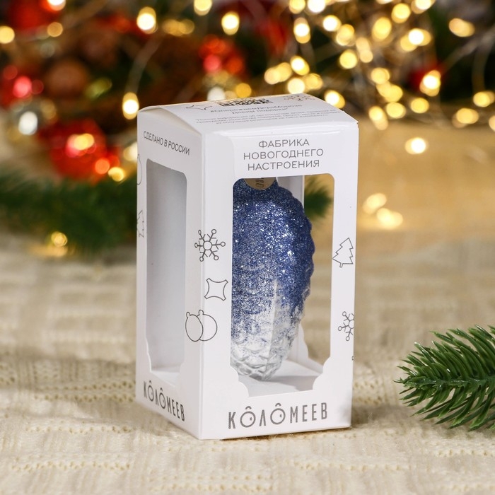 Ёлочное украшение Ёлочное украшение "Шишка в снегу", прозрачная серия, сиреневая, в подарочной упаковке,h-8см