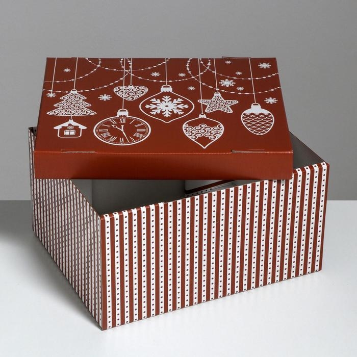 Коробка подарочная новогодняя складная «Яркий праздник», 31,2 х 25,6 х 16,1 см, Новый год