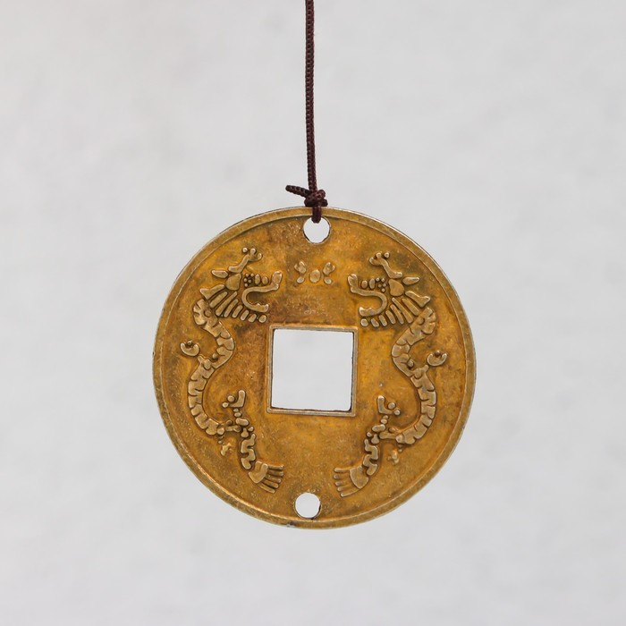 Музыка ветра металл "Денежная жаба на монетках" 5 колокольчиков 41х6 см