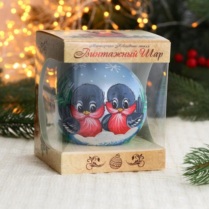 Ёлочный шар d-10 см Ёлочный шар d-10 см "Два птенчика"