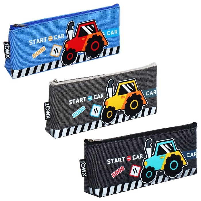 Пенал школьный на молнии Пенал школьный на молнии "Трактор", микс