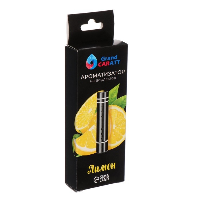 Ароматизатор в дефлектор Grand Caratt, металл, 8 см, лимон, черный Ароматизатор в дефлектор Grand Caratt, металл, 8 см, лимон, черный