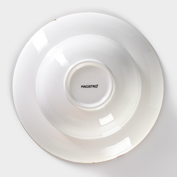 Тарелка фарфоровая для пасты Magistro «Церера», 400 мл, d=19,5 см, цвет голубой Тарелка фарфоровая для пасты Magistro «Церера», 400 мл, d=19,5 см, цвет голубой